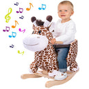 Giraffa a Dondolo Cavalcabile Peluche Giocattolo Bambini con Effetti Sonori-1