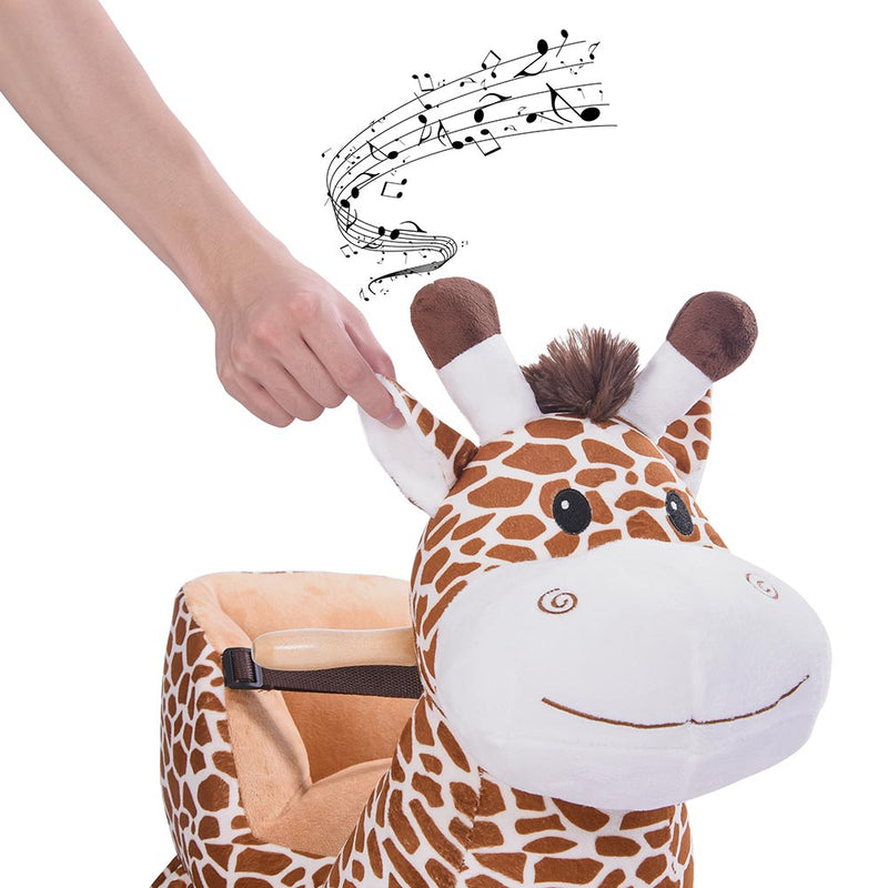 Giraffa a Dondolo Cavalcabile Peluche Giocattolo Bambini con Effetti Sonori-3