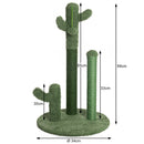 Tiragraffi Graffiatoio Forma 3 Cactus per Gatti Verde con Pallina 34 x 59 cm-2
