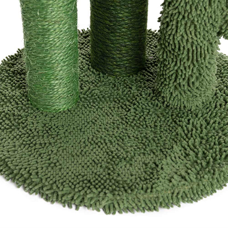 Tiragraffi Graffiatoio Forma 3 Cactus per Gatti Verde con Pallina 44 x 72 cm-5