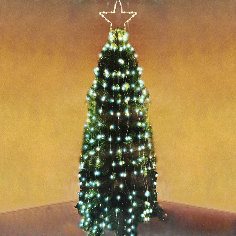 Stella Cometa Albero di Natale Puntale Cascata Illuminazione Led Natalizia-2