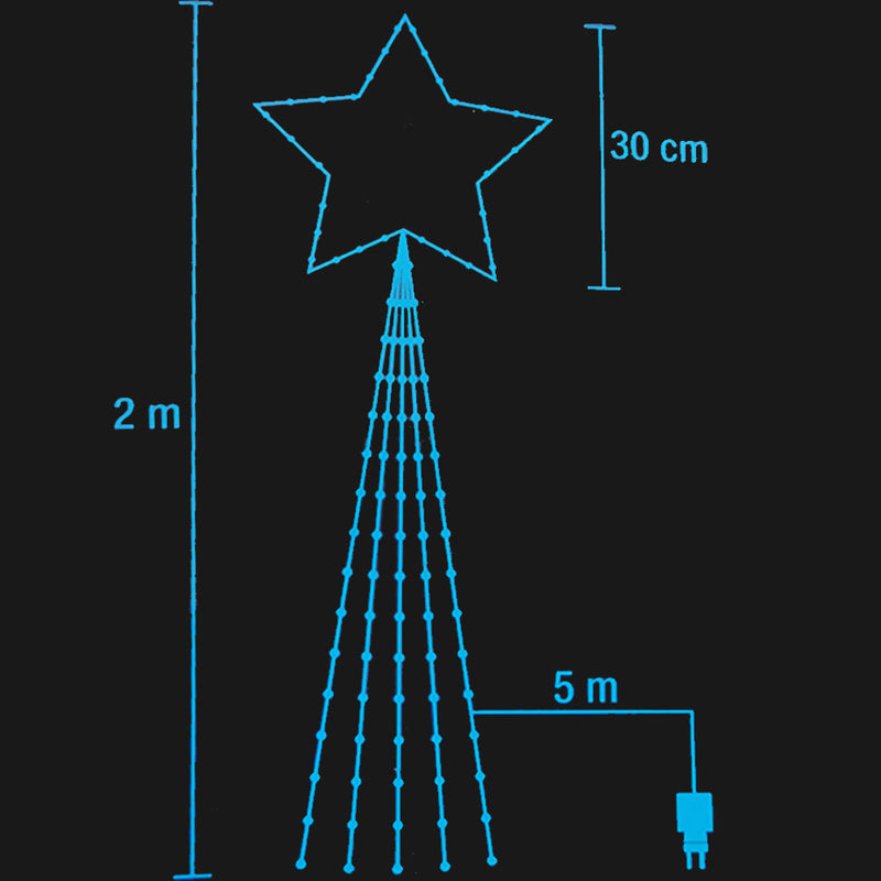 Stella Cometa per Albero di Natale Puntale Cascata con 465 Led Bianco Caldo-3