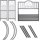 Panchina 2 Posti con Arco da Giardino x Piante Rampicanti in Ferro 115x59x203 cm-4
