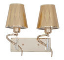 Lampada da Muro Glam Flame Doppia 32x18x30 cm in Ferro e Plastica Oro