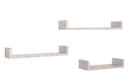 Set 3 Mensole da Parete 60-50-40x15,5x8 cm in Fibra di Legno Calamita Rovere Grigio