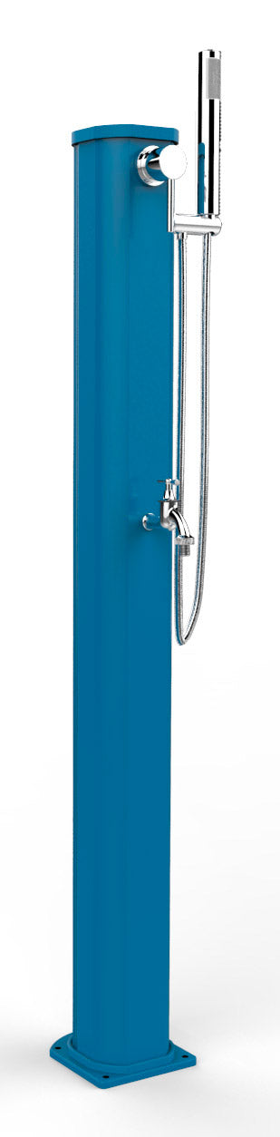 sconto Doccia Solare da Esterno Giardino 20L Miscelatore Doccetta e Lavapiedi Arkema Jolly Go Light Blu