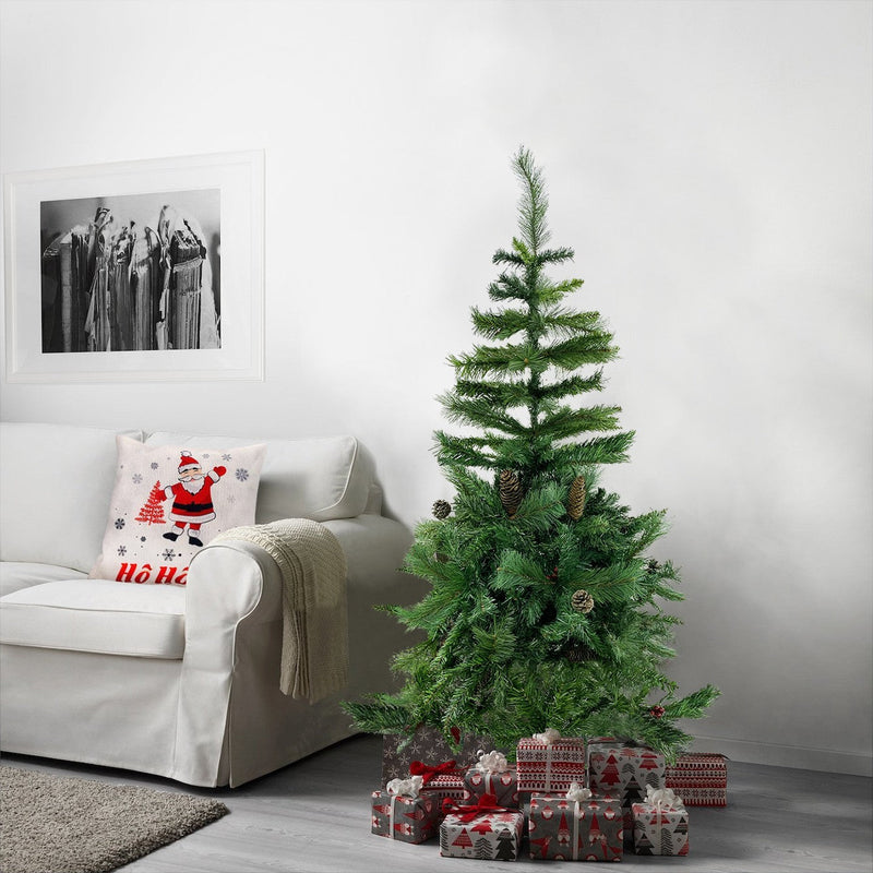 Albero di Natale 150H cm 504 Rami Pieghevoli in PVC Abete Artificiale