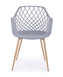 Set 4 Sedie 58x54x85,5 cm in Plastica Grigio