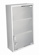 Mobile Bagno Sospeso Vetrinetta in Acciaio Inox 27x12x50cm TFT Accessories Argento Trasparente