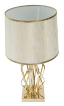 Lampada da Tavolo Glam x Ø30x52 cm in Ferro Plastica e Poliestere Oro e Crema