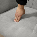 Poltrona da Salotto con Pouf Poggiapiedi 72x80x101 cm in Velluto a Costine Grigio  