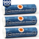 Set 3 Rotoli Sacchetti Freezer 28x42 cm 900 Sacchetti per Alimenti in Plastica Trasparente      