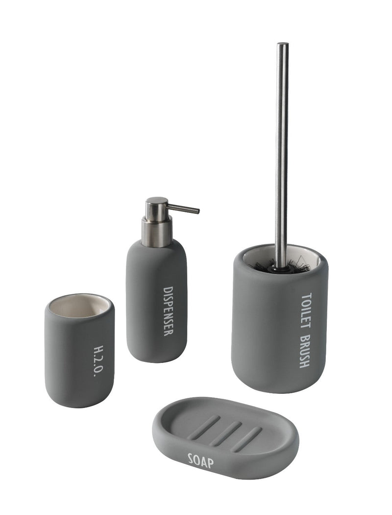 Set 4 Accessori da Bagno in Ceramica TFT Accessories Grigio