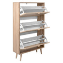 Scarpiera Bali 70x24x125 cm 3 ante a ribalta effetto vimini