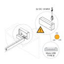 Barra Appendiabili per Armadio a Batteria 55,8-70,8 cm con LED Bianco Naturale e Sensore di Movimento Emuca
