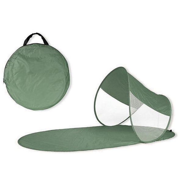 sconto Strandmatte 139 x 66 x 58 cm Pop-up-Struktur mit Sonnenschirm aus wasserdichtem grünem Stoff