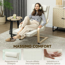 Poltrona Relax Riscaldante e Massaggiante 67x95x101 cm con Poggiapiedi Regolabile e Telecomando Struttura in Legno Crema  