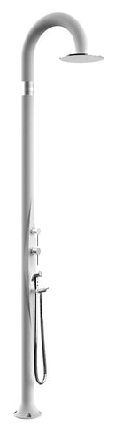 Doccia da Esterno Giardino Miscelatore Deviatore e Doccetta Mobile Arkema Funny Yin Bianco