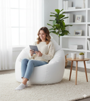 Poltrona a Sacco Pouf in Similpelle Bianca Avalli