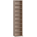 Libreria 33x24x140 cm Scaffale Porta CD con 6 Ripiani Regolabili Capacità di 260 CD/120 DVD Color Legno      