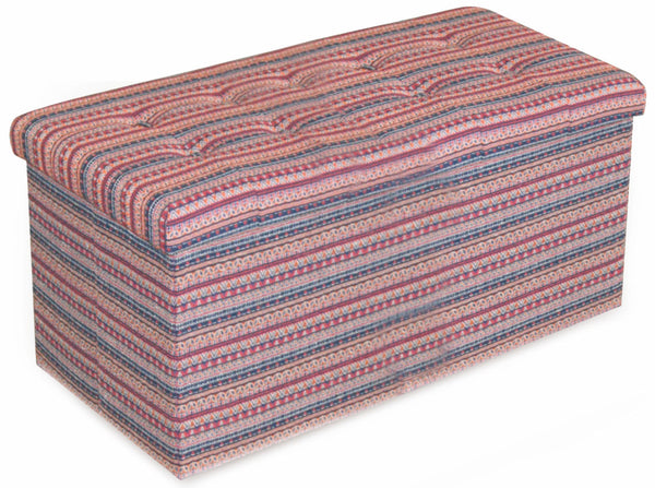 Trunk Chest Pouf Container aus MDF Soriani Striped Red sconto