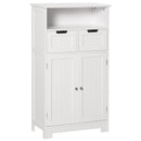 Mobiletto da Bagno 2 Ante 2 Cassetti 60x30x108,8 cm in MDF Bianco