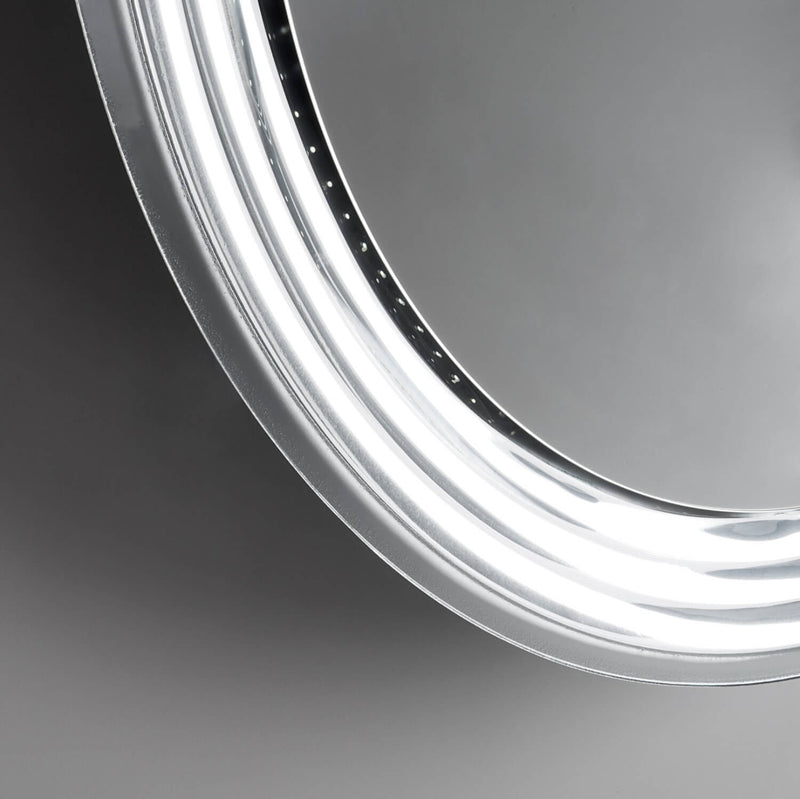 Specchio con Lampada a LED in Ø.90x8x Ø.90cm TFT Trasparente Grigio