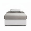 Letto 1 Piazza e Mezza Contenitore Imbottito Similpelle Bianco Boxmax Varie Misure