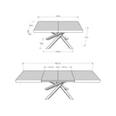 Tavolo Allungabile 160-264x90x77 cm Volantis Tortora Telaio Antracite 