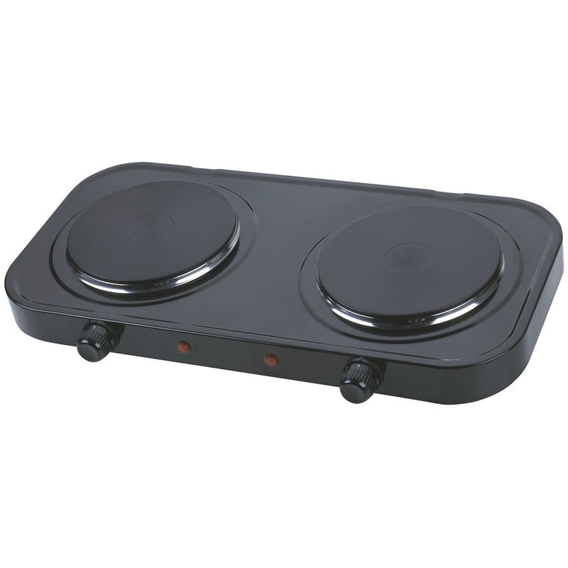 Fornello Elettrico Doppio 44,8x3,5x22 cm 2000W Nero 