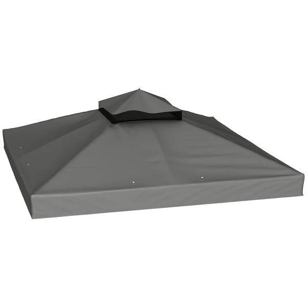Telo per Gazebo da Giardino 3x3m UPF30+ a 2 Livelli in Poliestere Grigio Scuro online