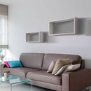 Set 2 Mensole Cubo da Parete Rettangolare in Fibra di Legno Bislungo Noce