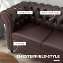 Divano 2 Posti 160x84x80 cm in Similpelle Marrone