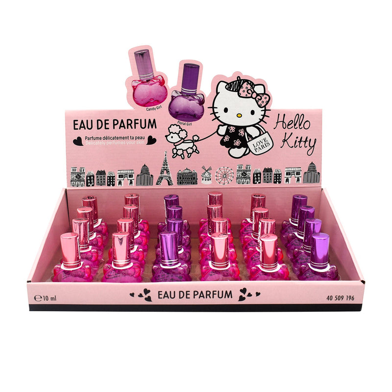 Set 24 Profumi per Bambina a Forma di Hello Kitty in 2 Fraganze Fragola e Ciliegia