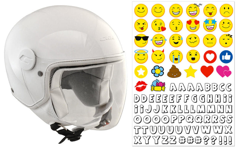 Casco Demi-Jet per Bambini Visiera Lunga CGM Magic Smile 205S Bianco Varie Misure