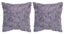 Set 2 Cuscini Decorativi 43x43x6 cm in Poliestere VdE Tivoli 1996 Furry grigio chiaro