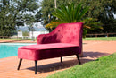 Chaise Longue Paris 132x62x90 cm Legno Spugna e Velluto Sintetico Bordeaux e Nero