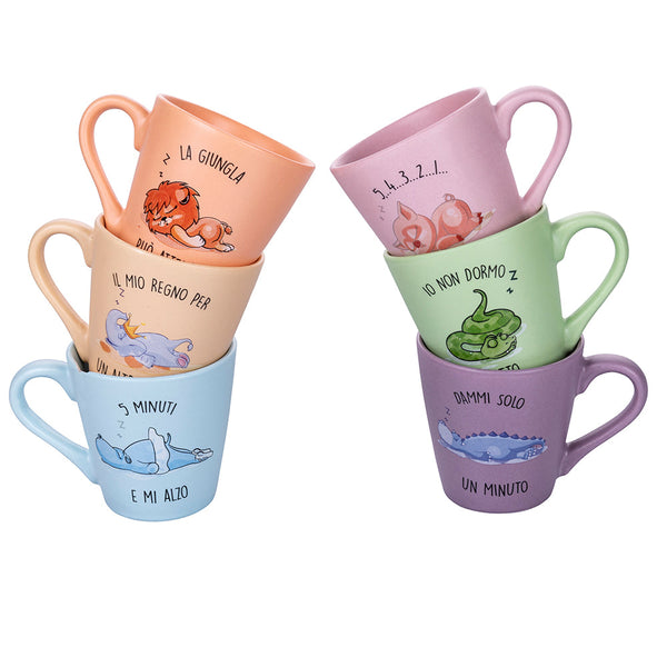 sconto Set 6 Tazzine da Caffè Ø6,3x6,4 cm in New Bone China VdE Tivoli 1996 Lazy world