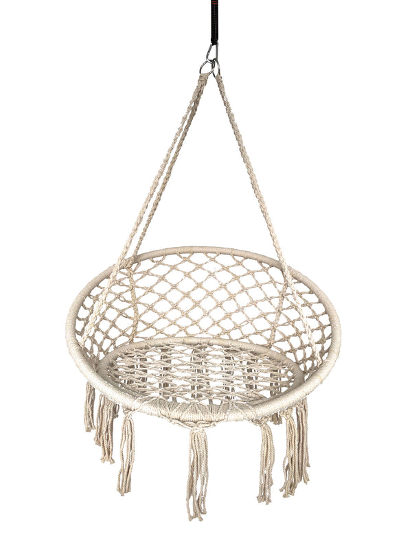 Amaca Sedia Sospesa da Giardino 80x60 cm in Acciaio e Cotone Beige sconto