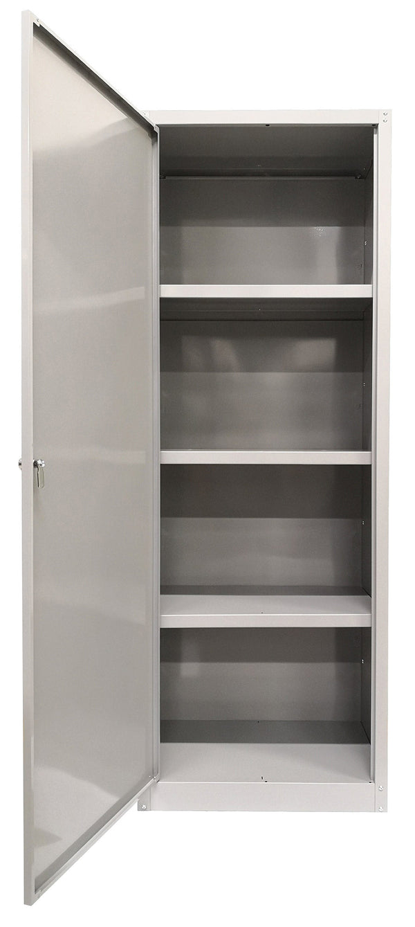 Dokumentenschrank 1 Tür 3 Regale 60 x 40 x 167 cm aus hellgrau lackiertem Metall acquista