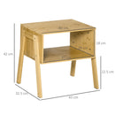 Comodino con Ripiano 43x32,5x42 cm in Bambù Naturale