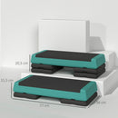 Stepper Fitness Regolabile a 10,5-15,5-20,5 cm con Superficie Antiscivolo e Capacità 250 kg in EVA e PE Verde      
