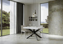 Tavolo Allungabile 140-400x90x77 cm Volantis Premium Bianco Frassino Telaio Antracite 