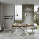 Tavolo Allungabile 180-440x90x77 cm Volantis Quercia Natura Telaio Bianco 