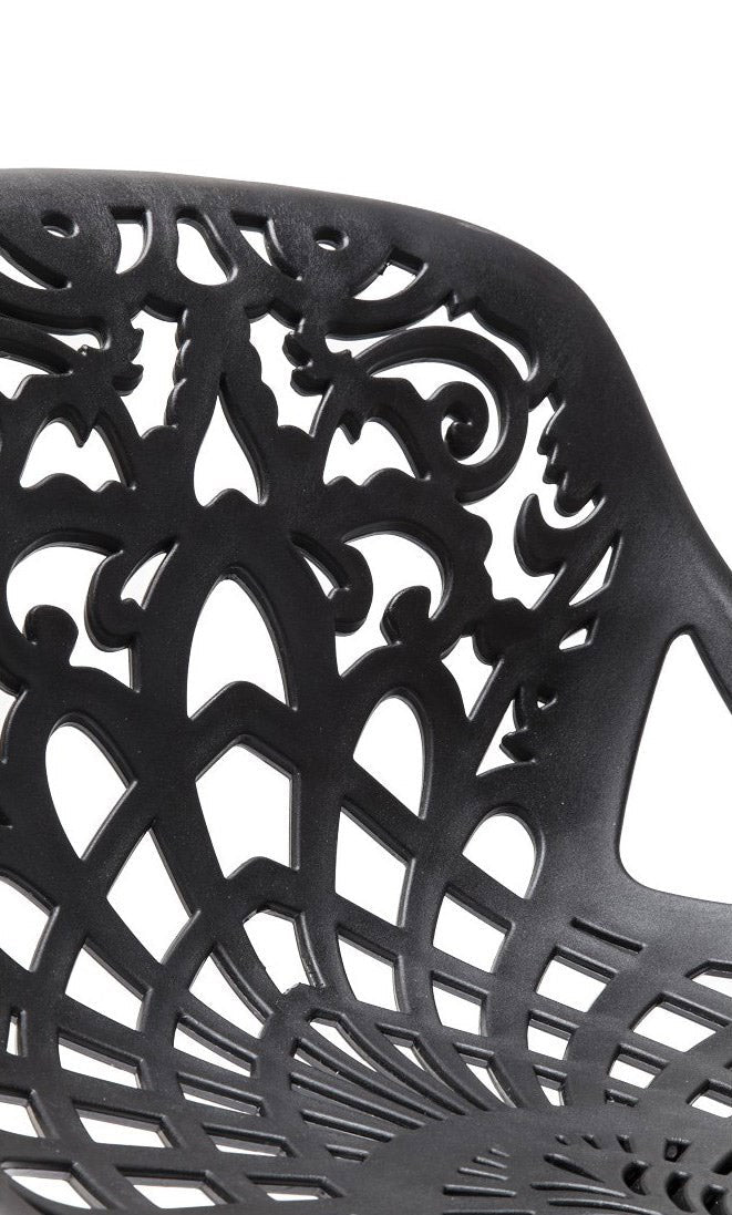 Sgabello con  Alzata a Gas e Seduta Girevole in Polipropilene Vandi Nero