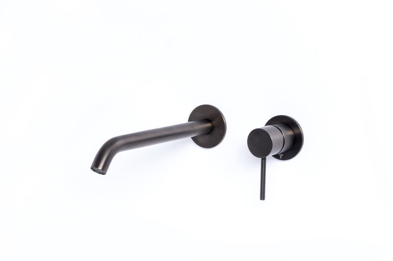 Rubinetto Miscelatore Monocomando a Parete Lavabo Nero Tevere