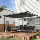 Pergola da Giardino 390x290x220 cm in Acciaio e Poliestere Grigio scuro