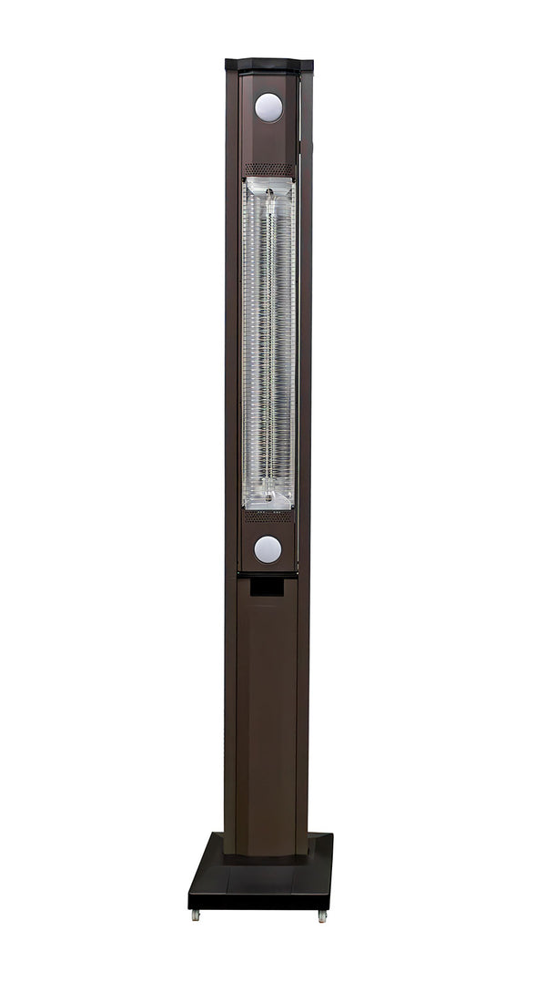 sconto Stufa Elettrica ad infrarossi da Esterno 50x25x200 cm in Fibra di Carbonio con Luce Led Skyline Grigio Tortora