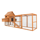 Pollaio per Galline da Esterno 310x150x150 cm Cocca 1 Casetta con Area Esterna in Legno di Abete Impregrato 