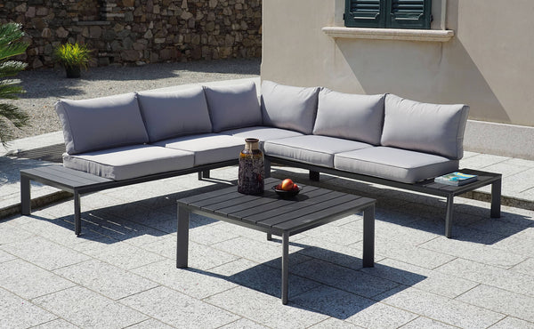 Aluminium Garten Lounge Set Ecksofa und Vorghini Lecco Couchtisch prezzo